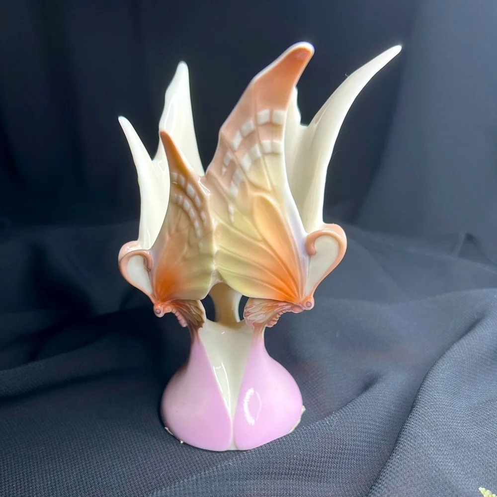 FRANZ VTG Porcelain Papillon Butterfly Tea light Holder. Mint condition - Picture 1 of 9